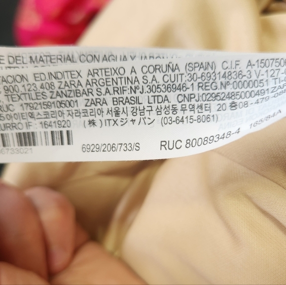 Zara Faux Leather Strapless Bloggers Favorite Back Slit Midi Dress Cream Small - Picture 16 of 16